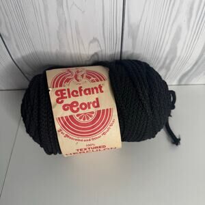 Vintage Elefant Textured Herculon Macrame Cord Black  Olefin Fiber Macrame 1977